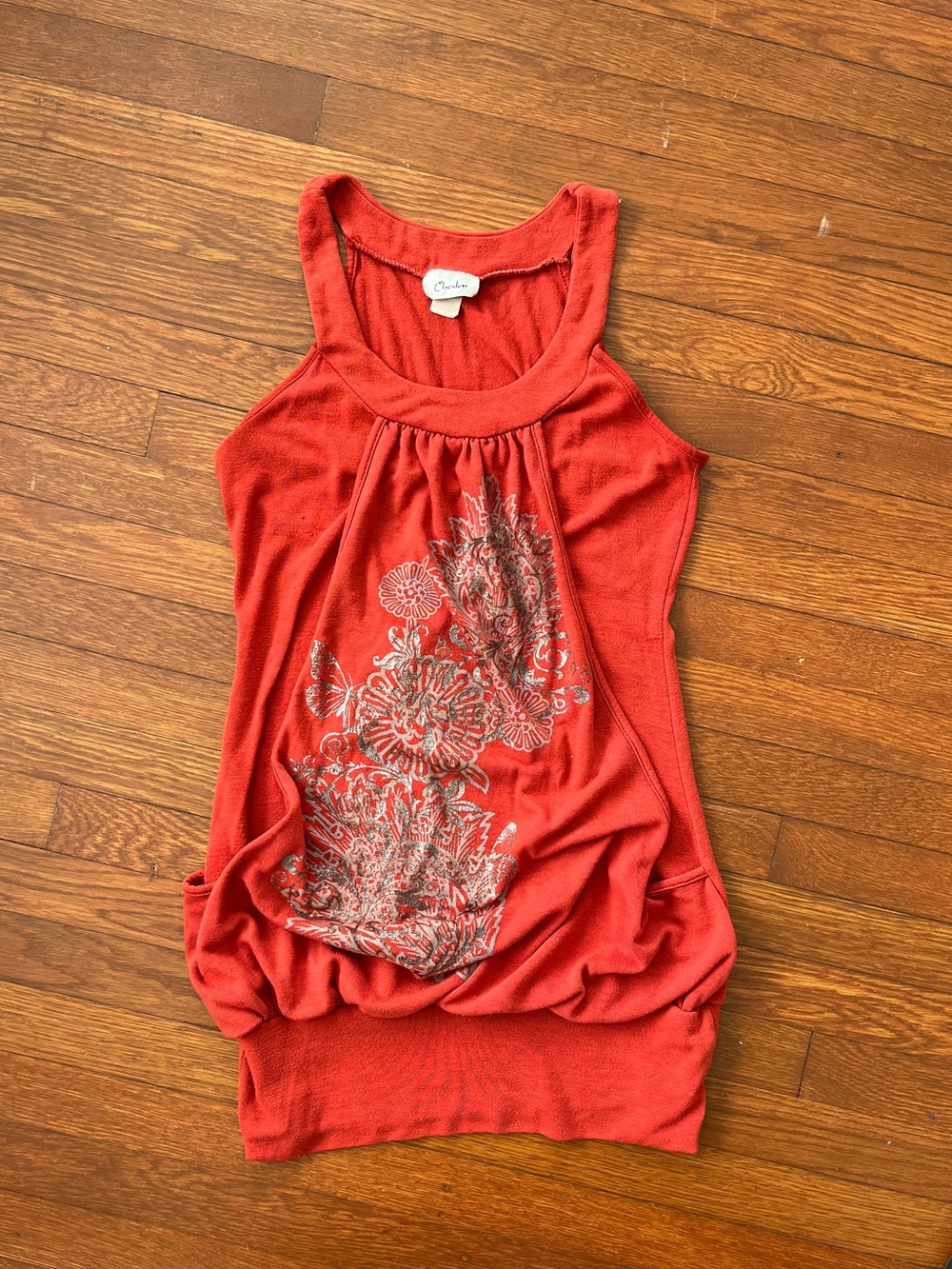 Chelsey Red Floral Racerback Tank Top/Dress